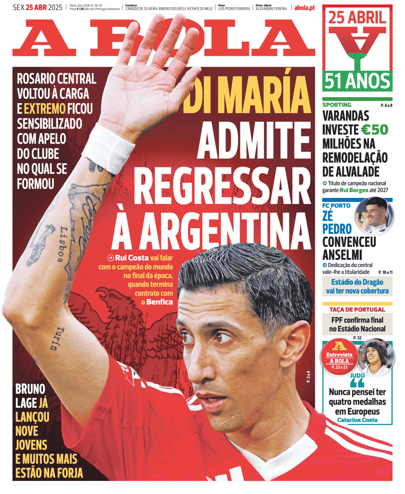 Prima-pagina-A-BOLA-oggi-edizione-di-oggi-20250425