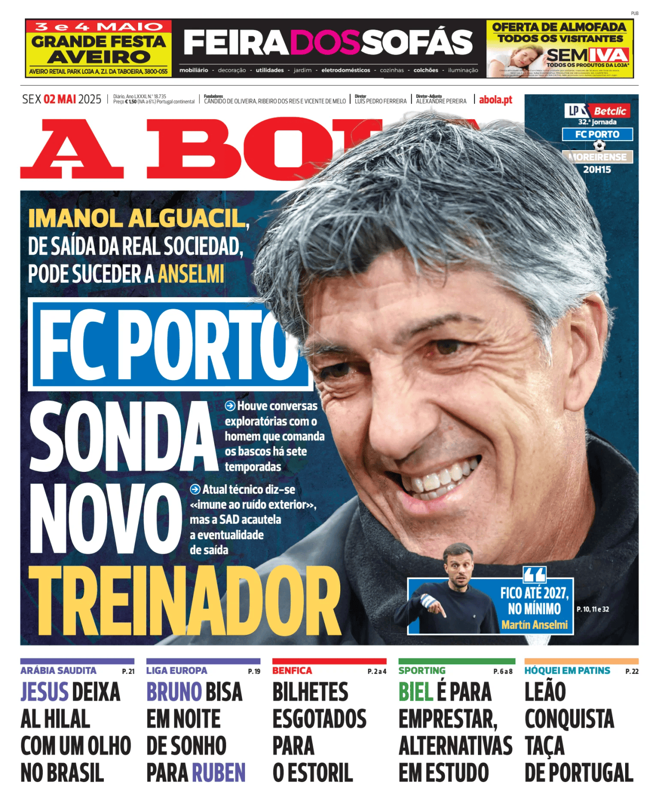 Prima-pagina-A-BOLA-oggi-edizione-di-oggi-20250502