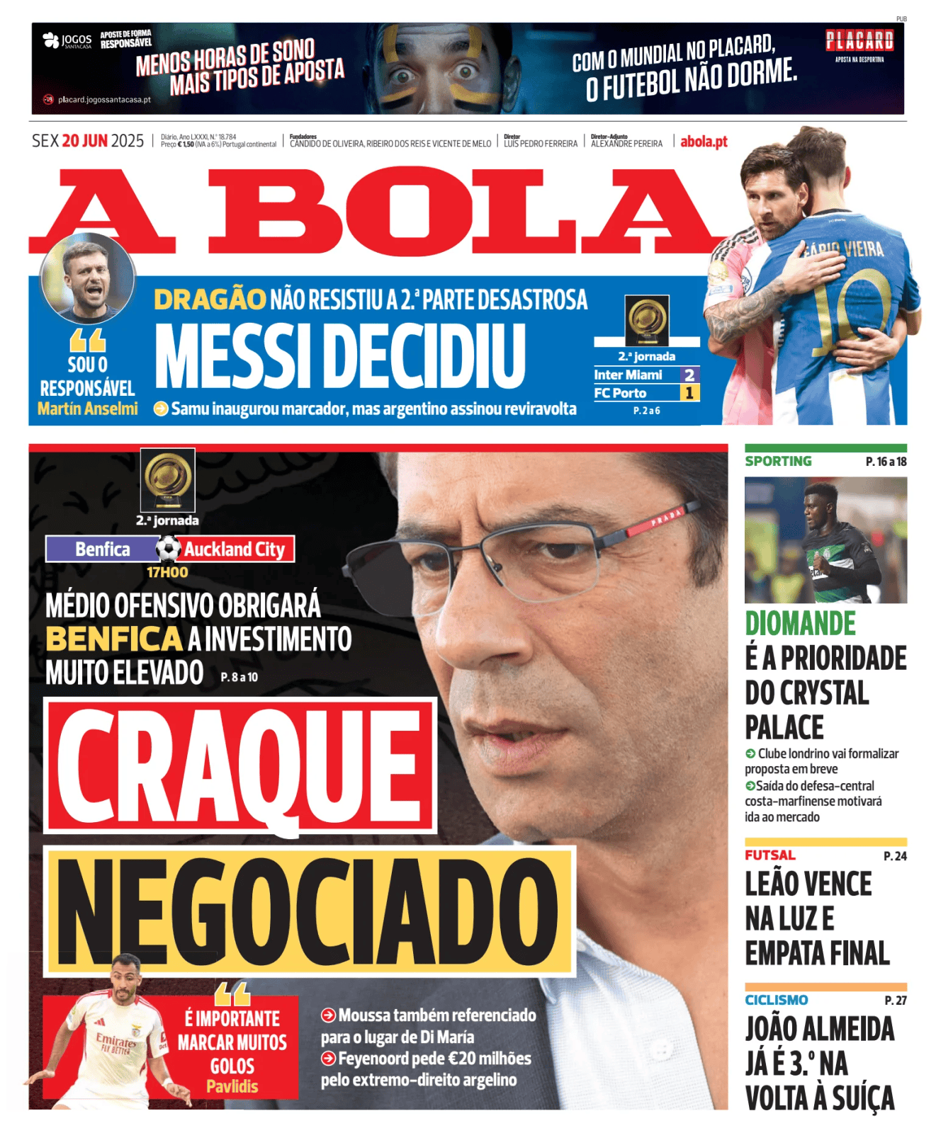 Prima-pagina-A-BOLA-oggi-edizione-di-oggi-20250620