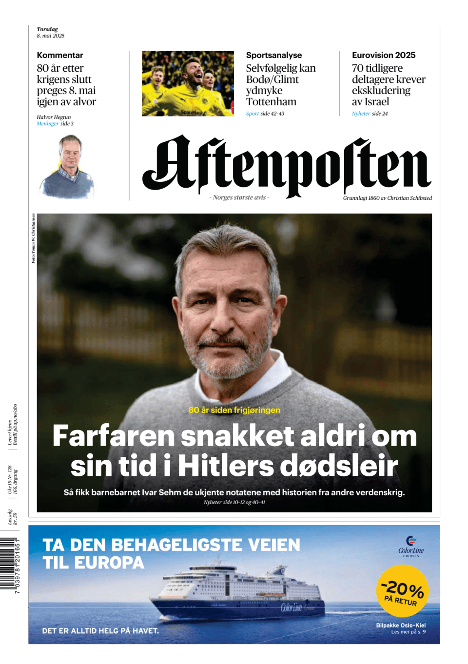 Prima-pagina-Aftenposten-oggi-edizione-di-oggi-20250508