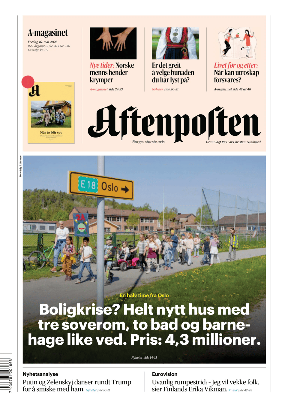 Prima-pagina-Aftenposten-oggi-edizione-di-oggi-20250516