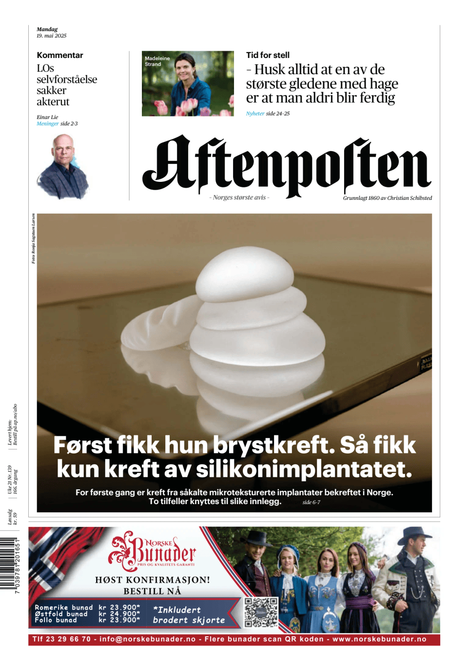Prima-pagina-Aftenposten-oggi-edizione-di-oggi-20250519