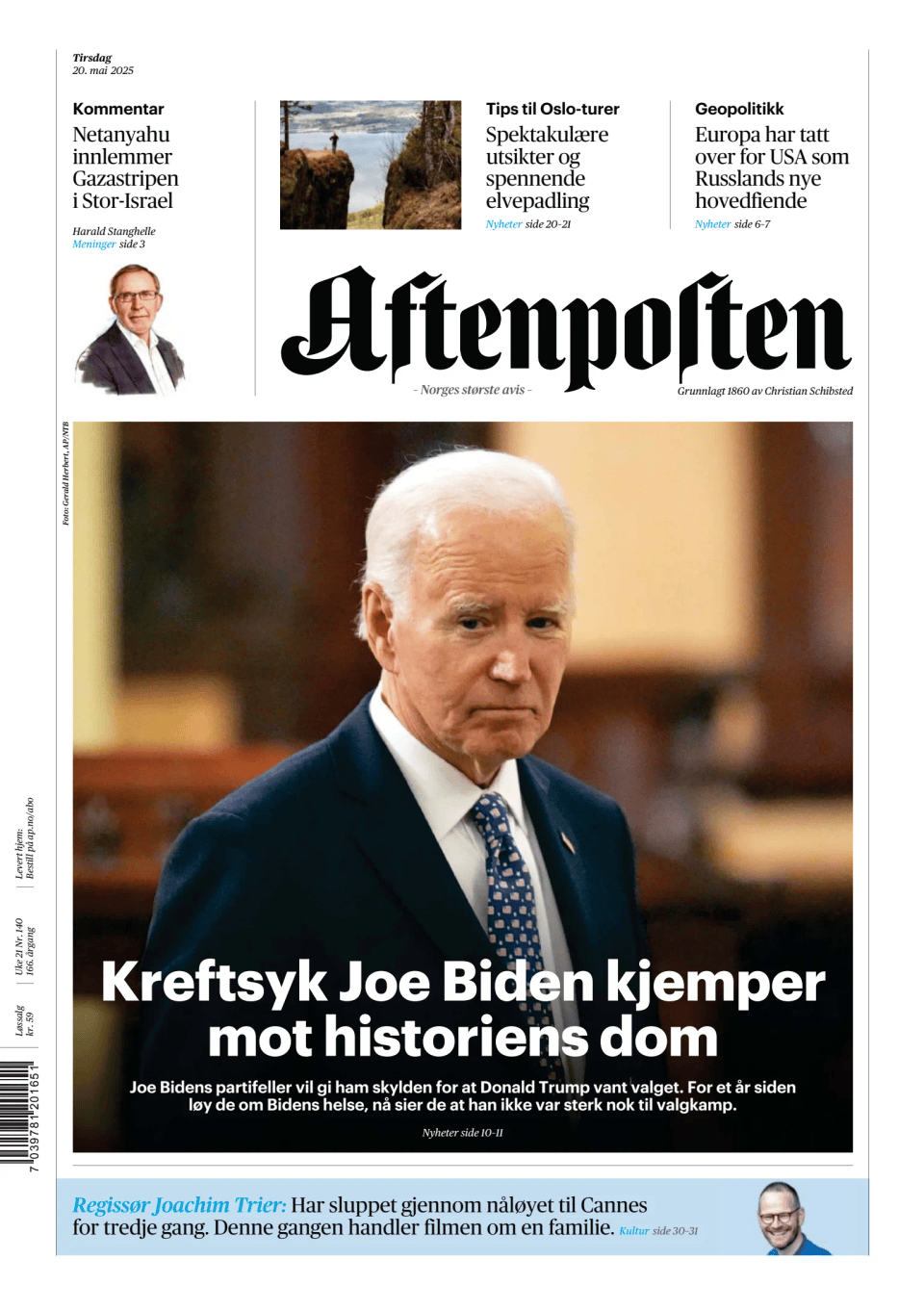Prima-pagina-Aftenposten-oggi-edizione-di-oggi-20250520