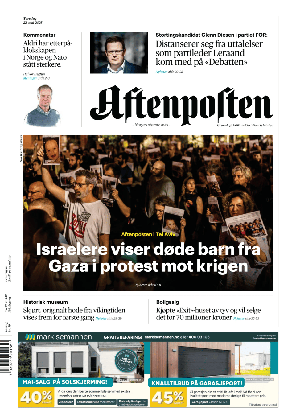 Prima-pagina-Aftenposten-oggi-edizione-di-oggi-20250522