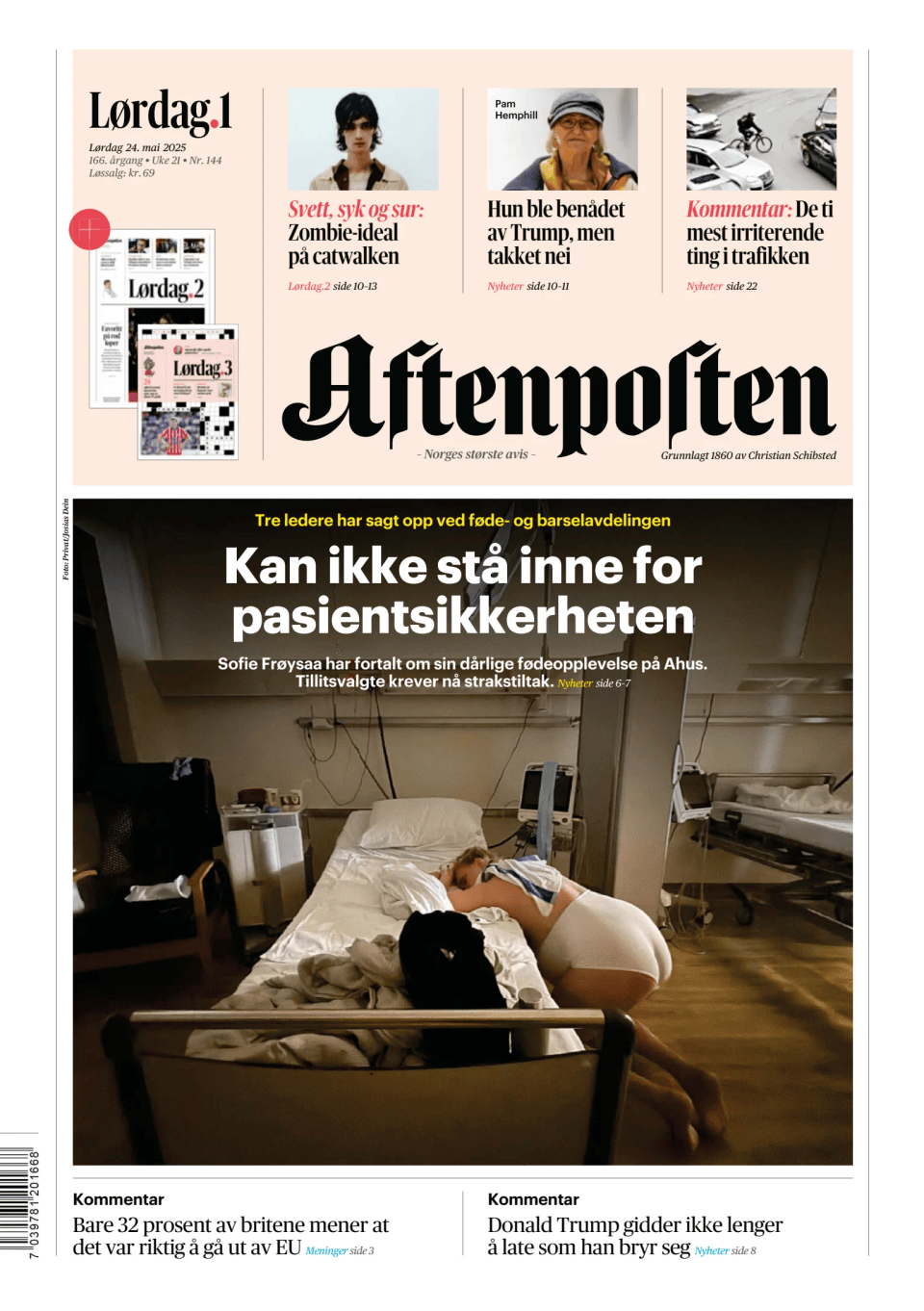 Prima-pagina-Aftenposten-oggi-edizione-di-oggi-20250524
