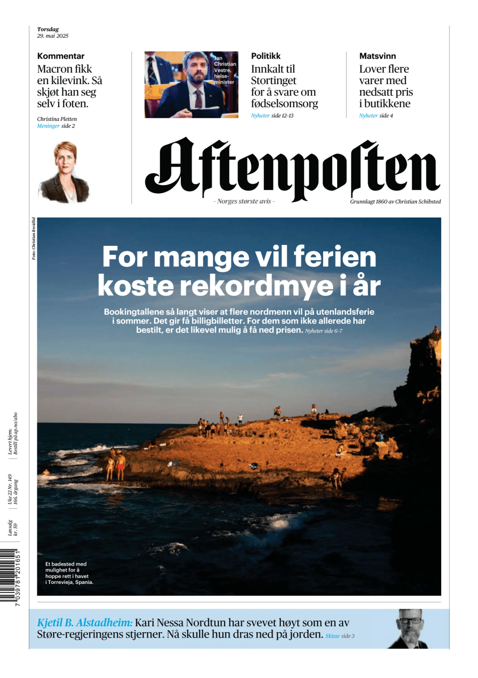 Prima-pagina-Aftenposten-oggi-edizione-di-oggi-20250529
