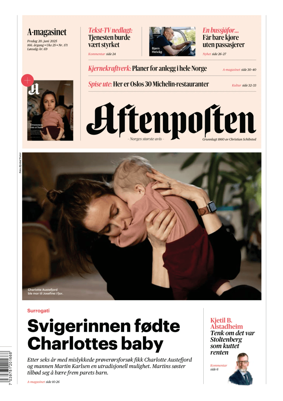 Prima-pagina-Aftenposten-oggi-edizione-di-oggi-20250620