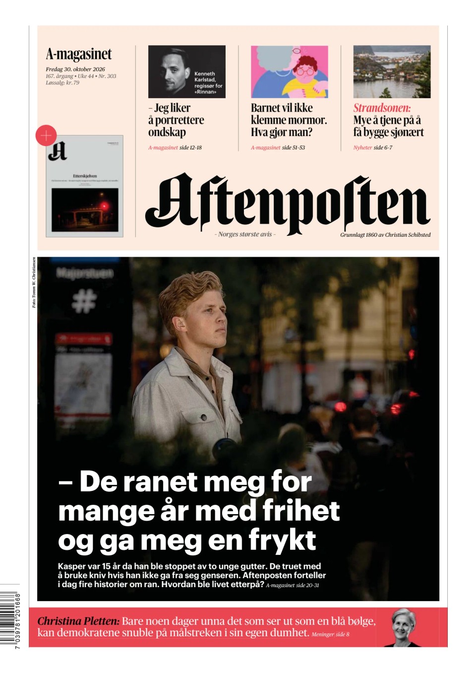 Prima-pagina-Aftenposten-oggi-edizione-di-oggi-20261030