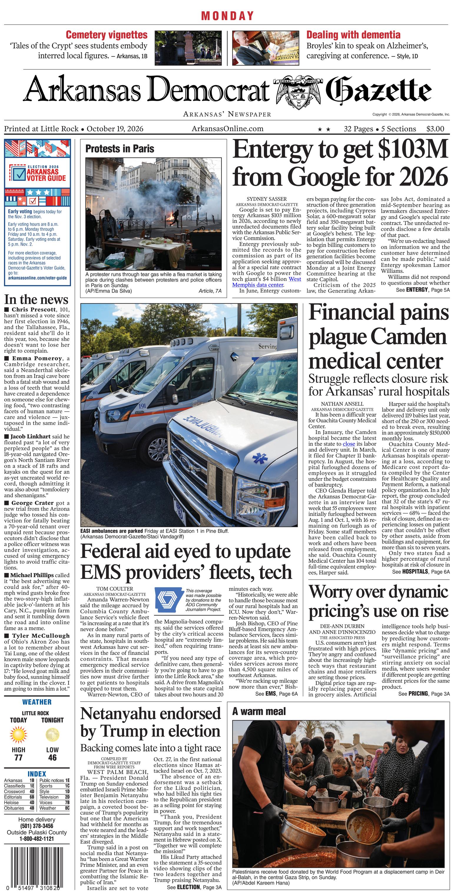 Prima-pagina-Arkansas-Democrat-Gazette-oggi-edizione-di-oggi-20261019