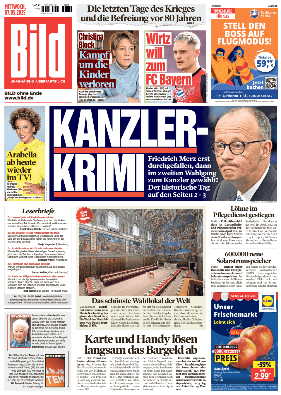 Prima-pagina-Bild-oggi-edizione-di-oggi-20250507