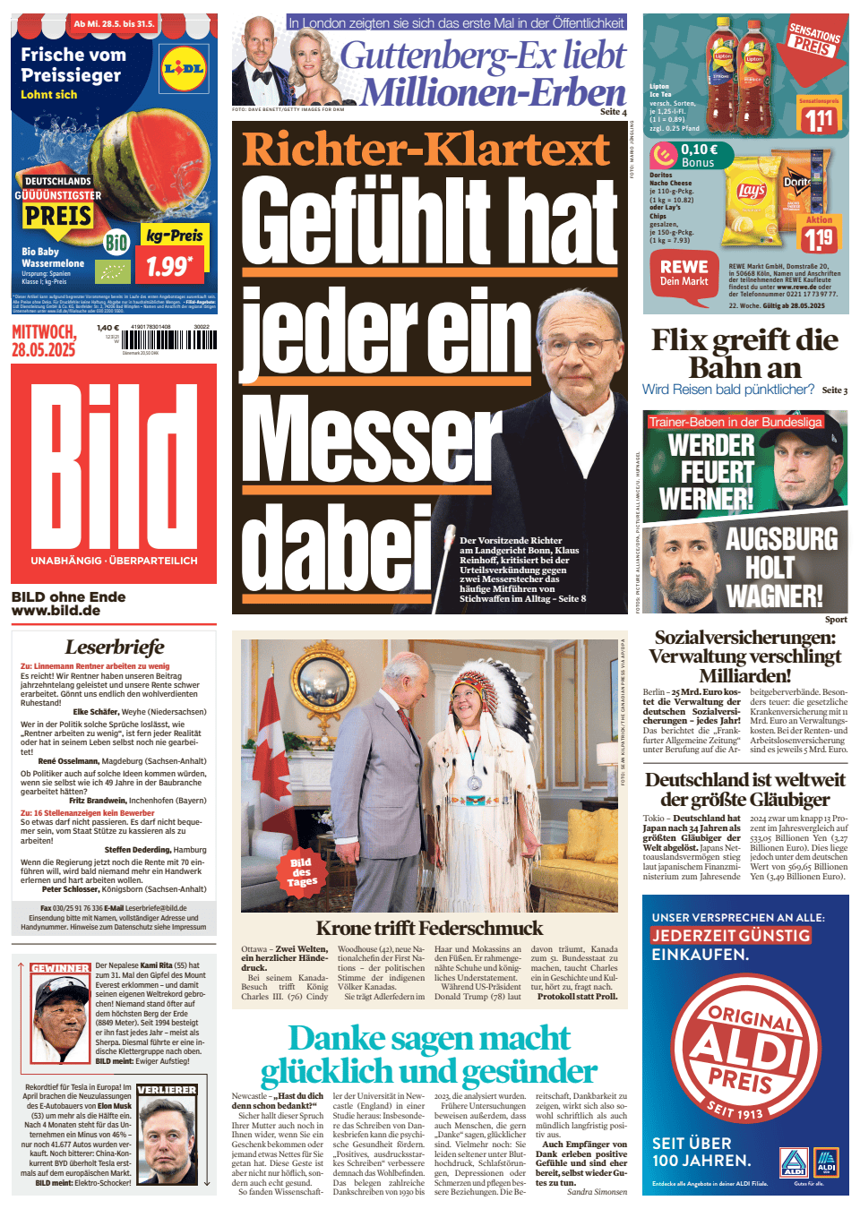 Prima-pagina-Bild-oggi-edizione-di-oggi-20250528