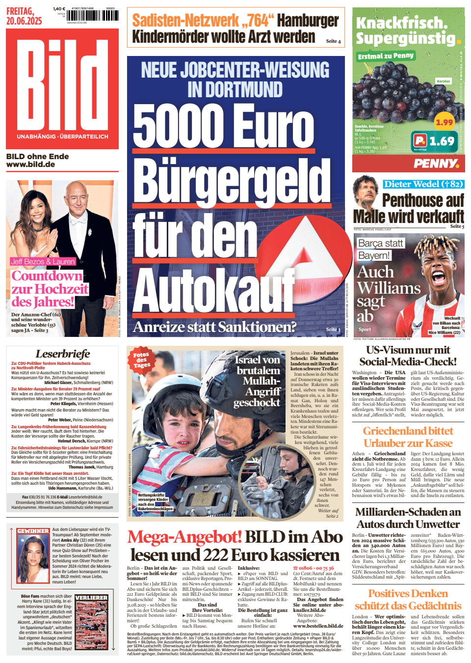 Prima-pagina-Bild-oggi-edizione-di-oggi-20250620