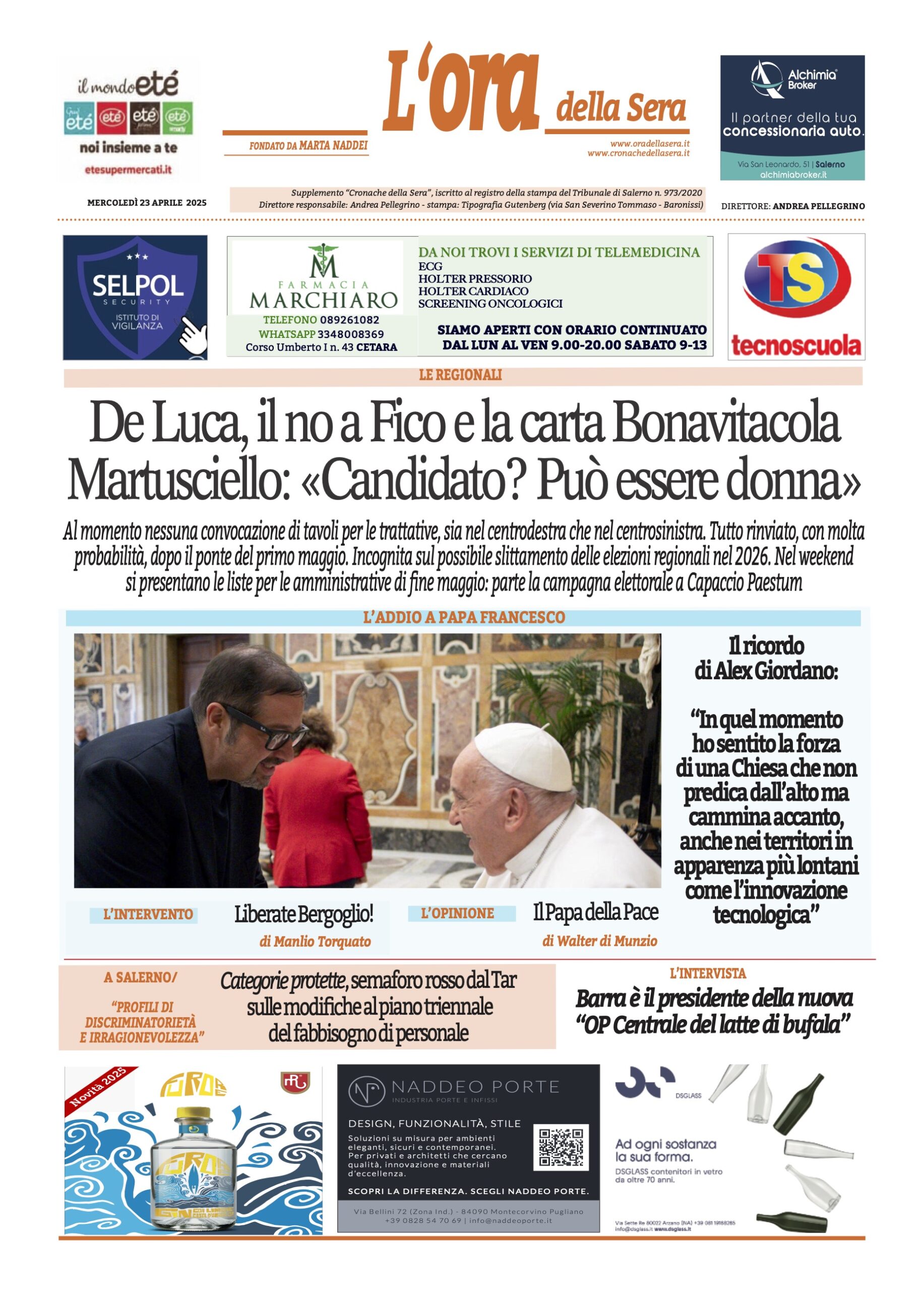 Prima-pagina-Cronache-della-Sera-oggi-edizione-di-oggi-20250423