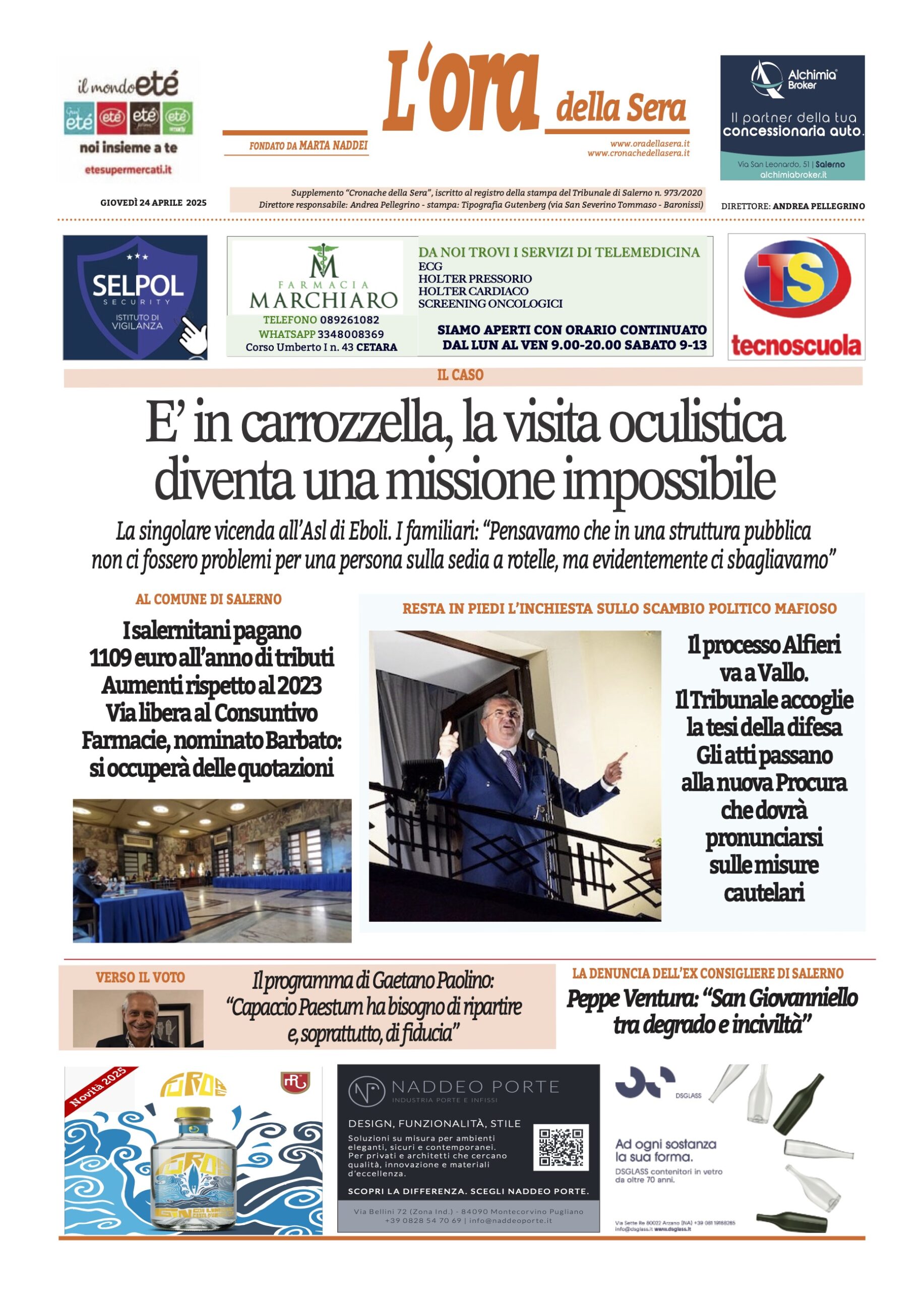 Prima-pagina-Cronache-della-Sera-oggi-edizione-di-oggi-20250424