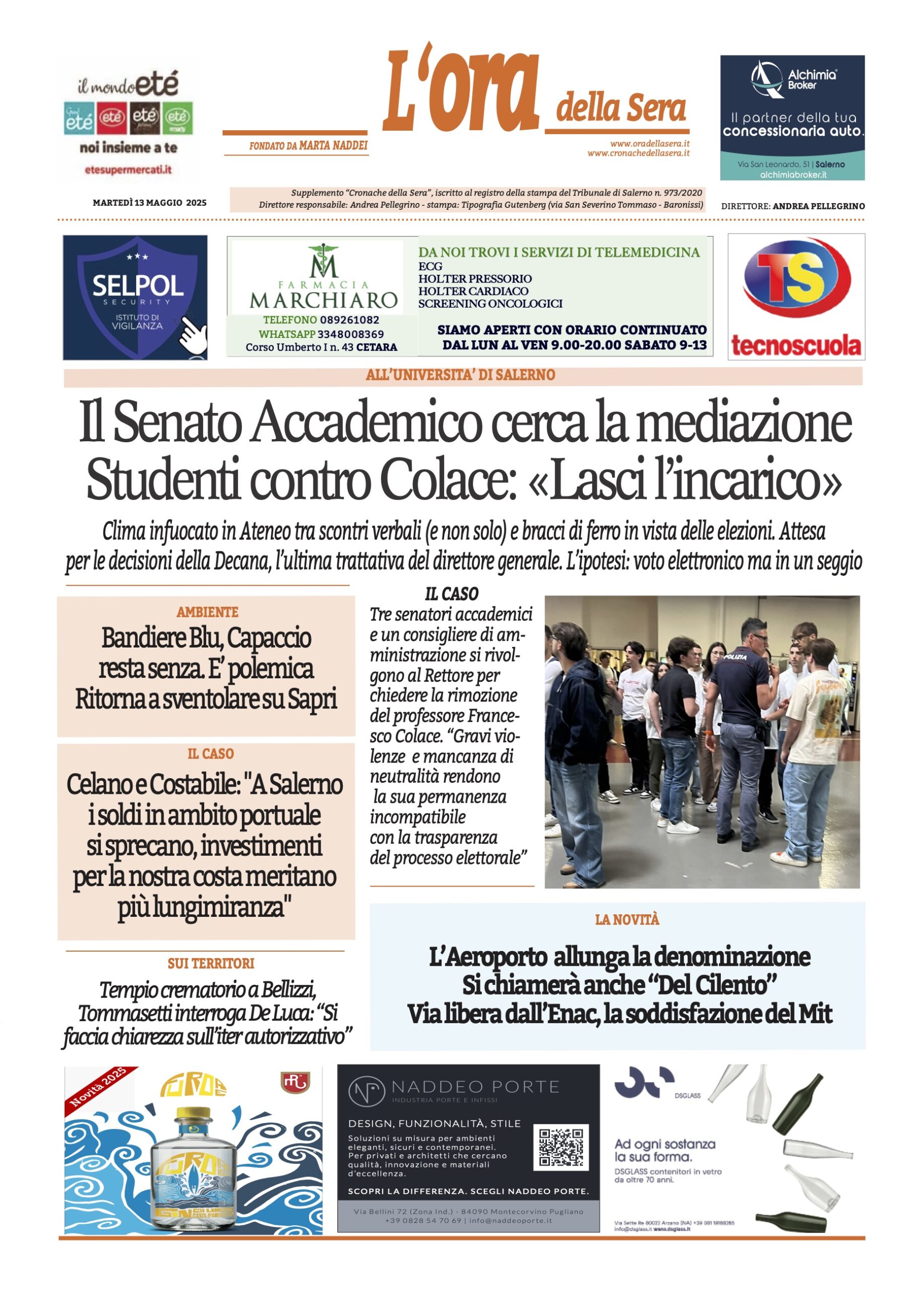 Prima-pagina-Cronache-della-Sera-oggi-edizione-di-oggi-20250513