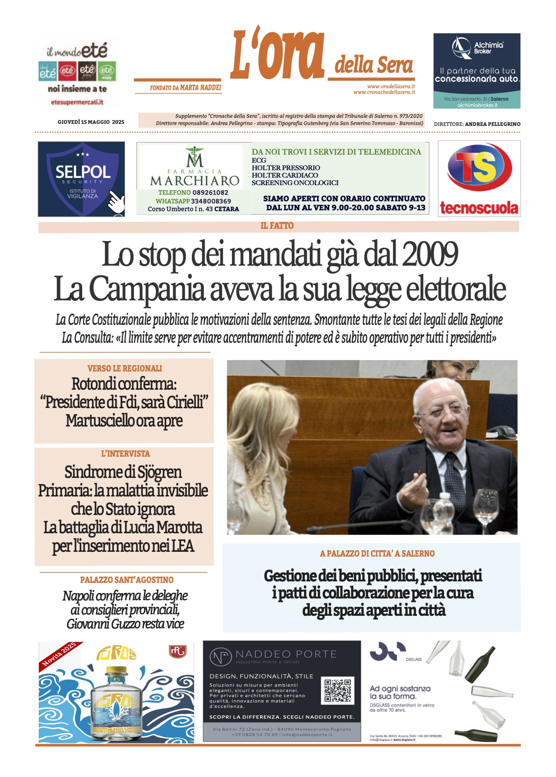 Prima-pagina-Cronache-della-Sera-oggi-edizione-di-oggi-20250515