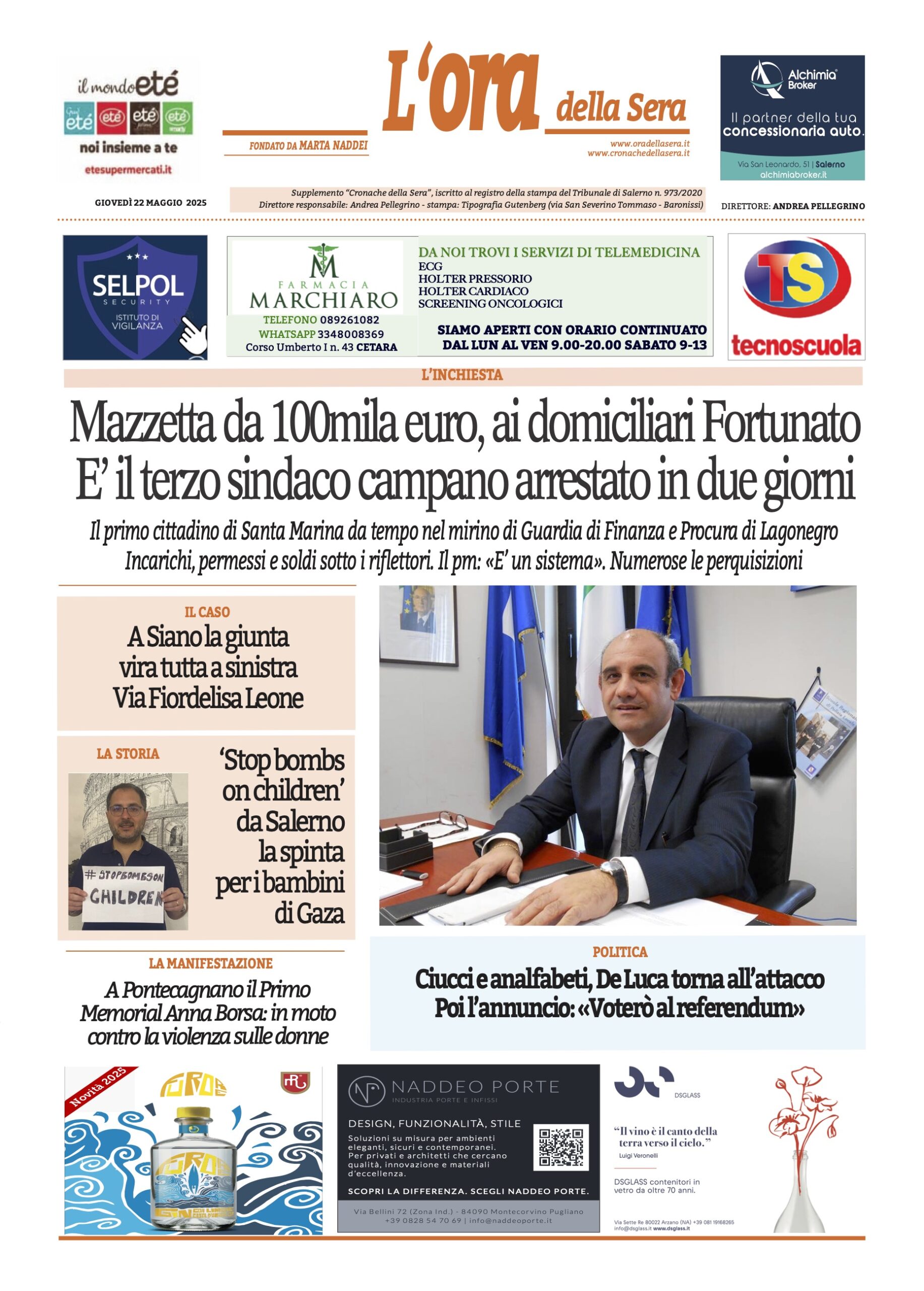 Prima-pagina-Cronache-della-Sera-oggi-edizione-di-oggi-20250522