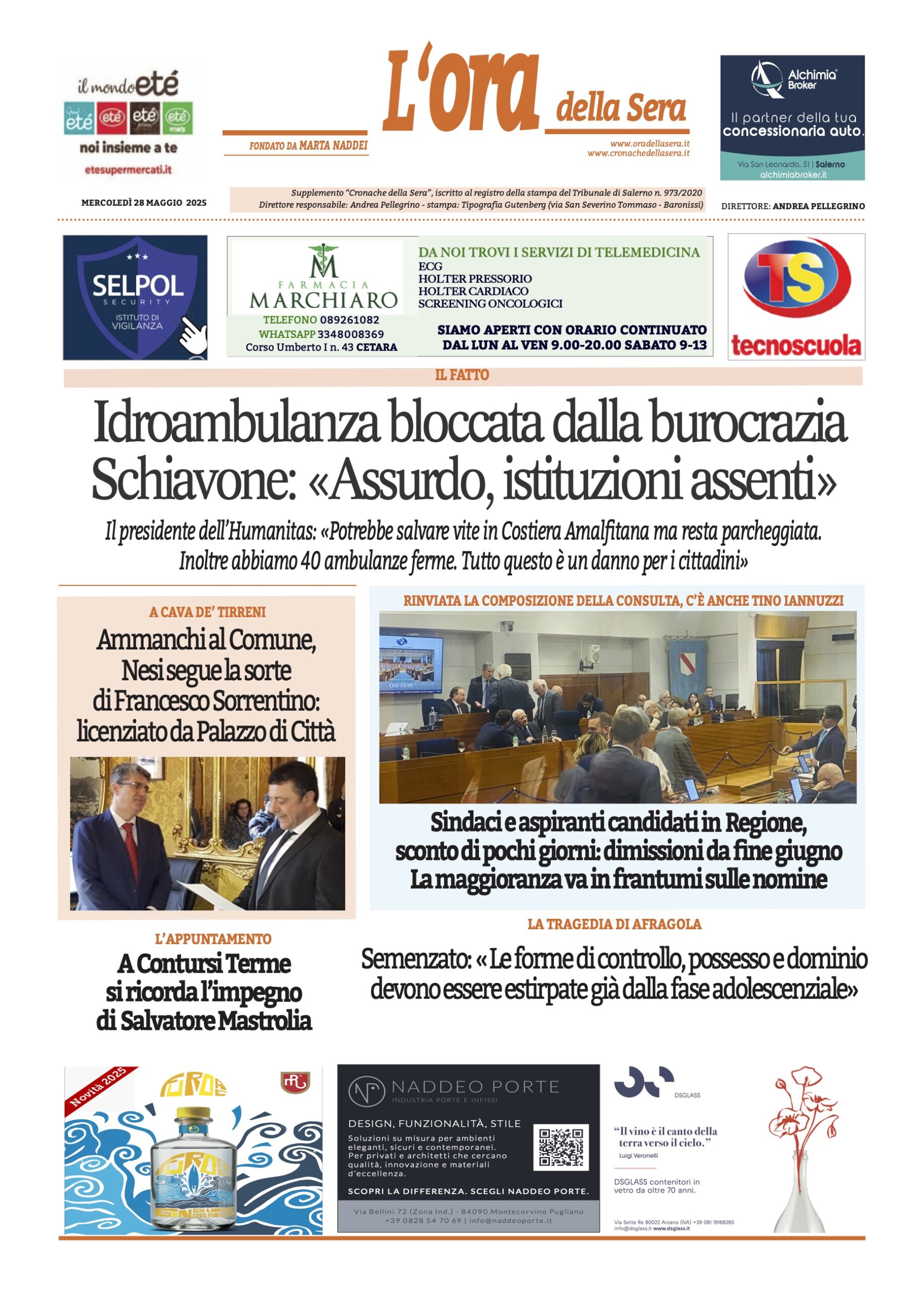 Prima-pagina-Cronache-della-Sera-oggi-edizione-di-oggi-20250528