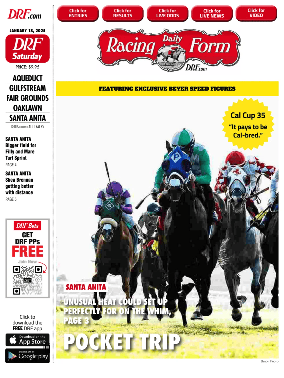 Prima-pagina-Daily-Racing-Form-oggi-edizione-di-oggi-20250118