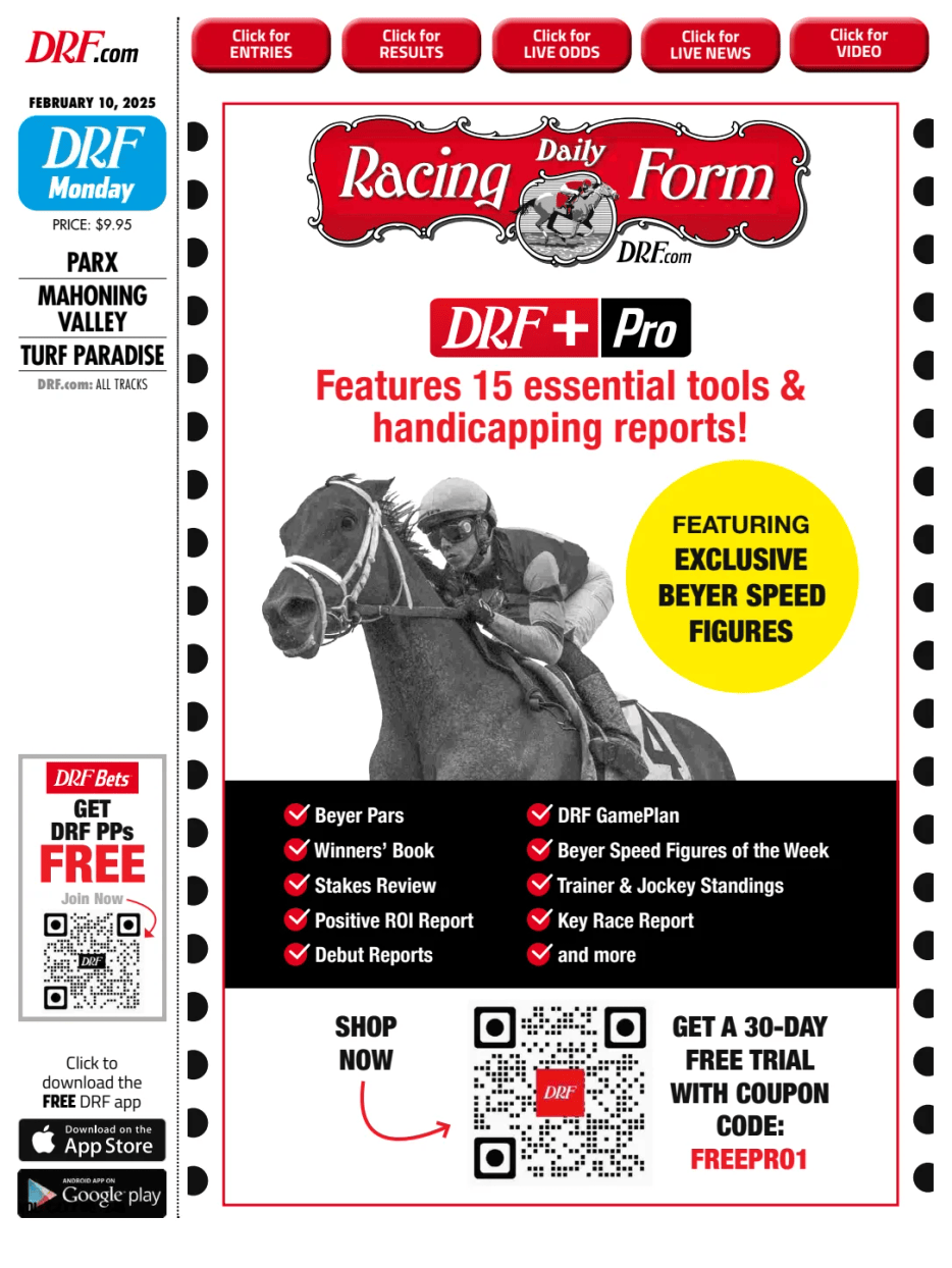 Prima-pagina-Daily-Racing-Form-oggi-edizione-di-oggi-20250210