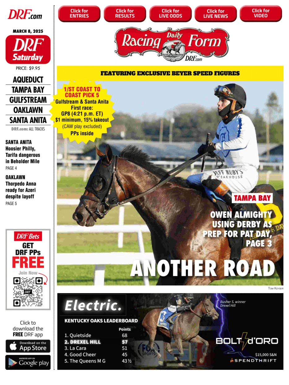 Prima-pagina-Daily-Racing-Form-oggi-edizione-di-oggi-20250308