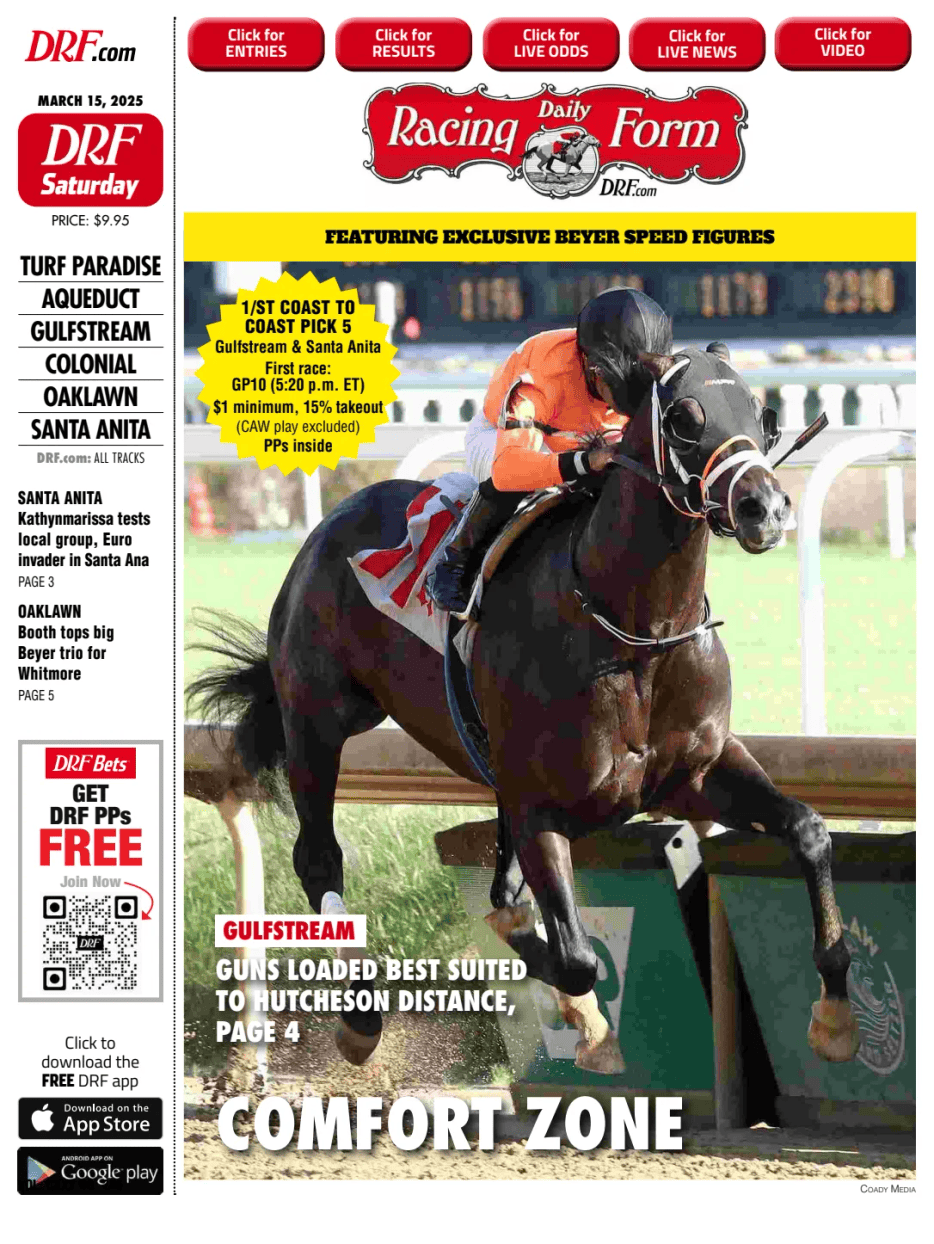 Prima-pagina-Daily-Racing-Form-oggi-edizione-di-oggi-20250315