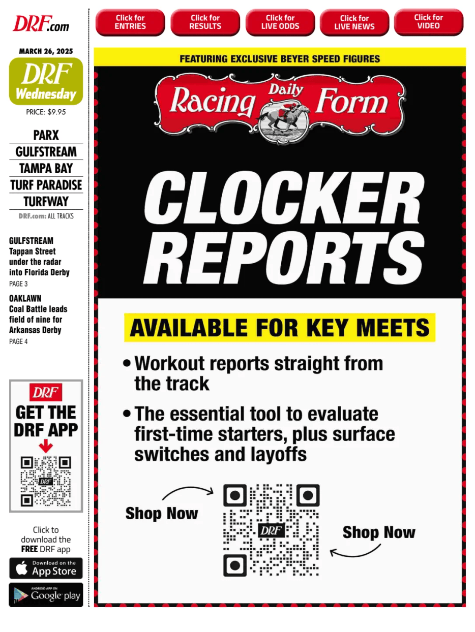 Prima-pagina-Daily-Racing-Form-oggi-edizione-di-oggi-20250326