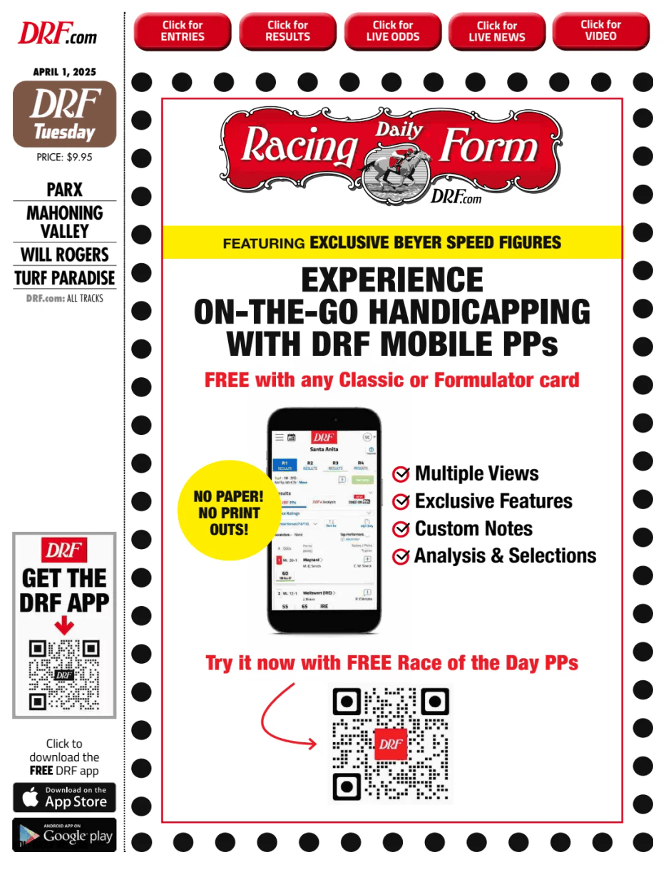 Prima-pagina-Daily-Racing-Form-oggi-edizione-di-oggi-20250401