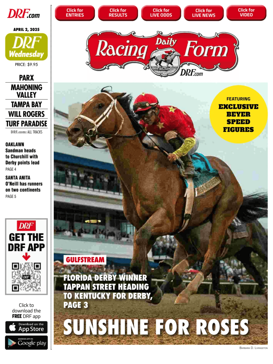 Prima-pagina-Daily-Racing-Form-oggi-edizione-di-oggi-20250402