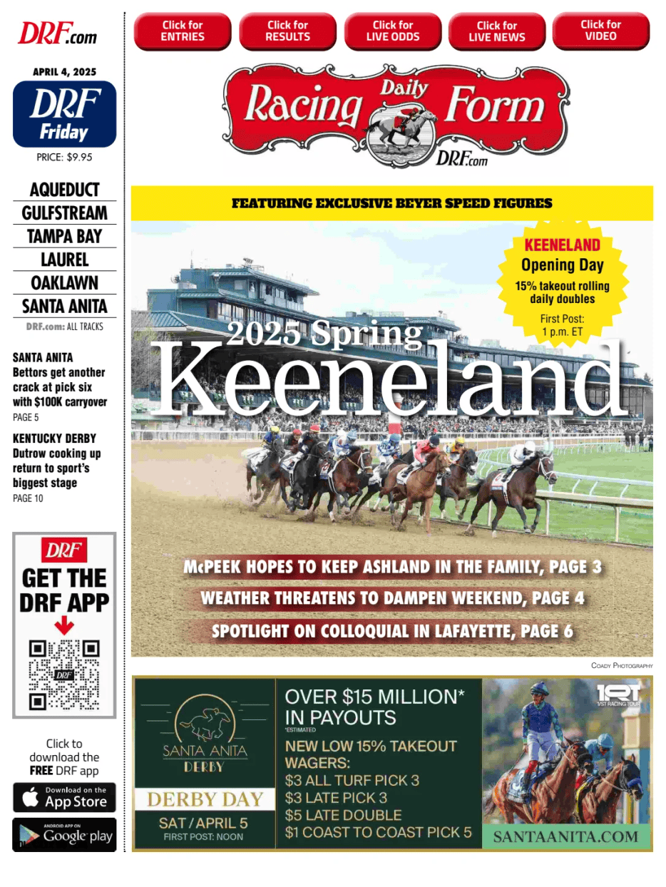 Prima-pagina-Daily-Racing-Form-oggi-edizione-di-oggi-20250404