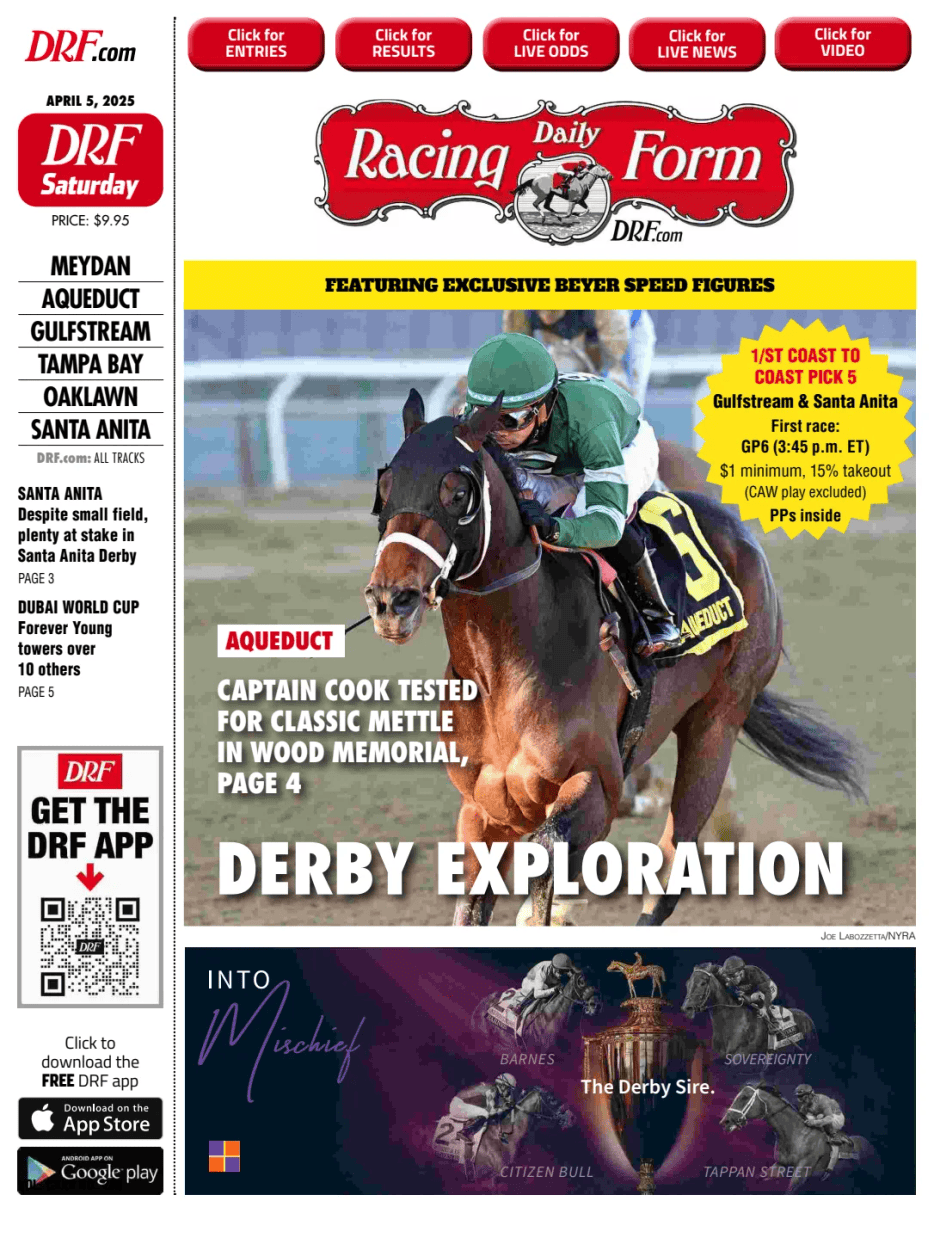 Prima-pagina-Daily-Racing-Form-oggi-edizione-di-oggi-20250405