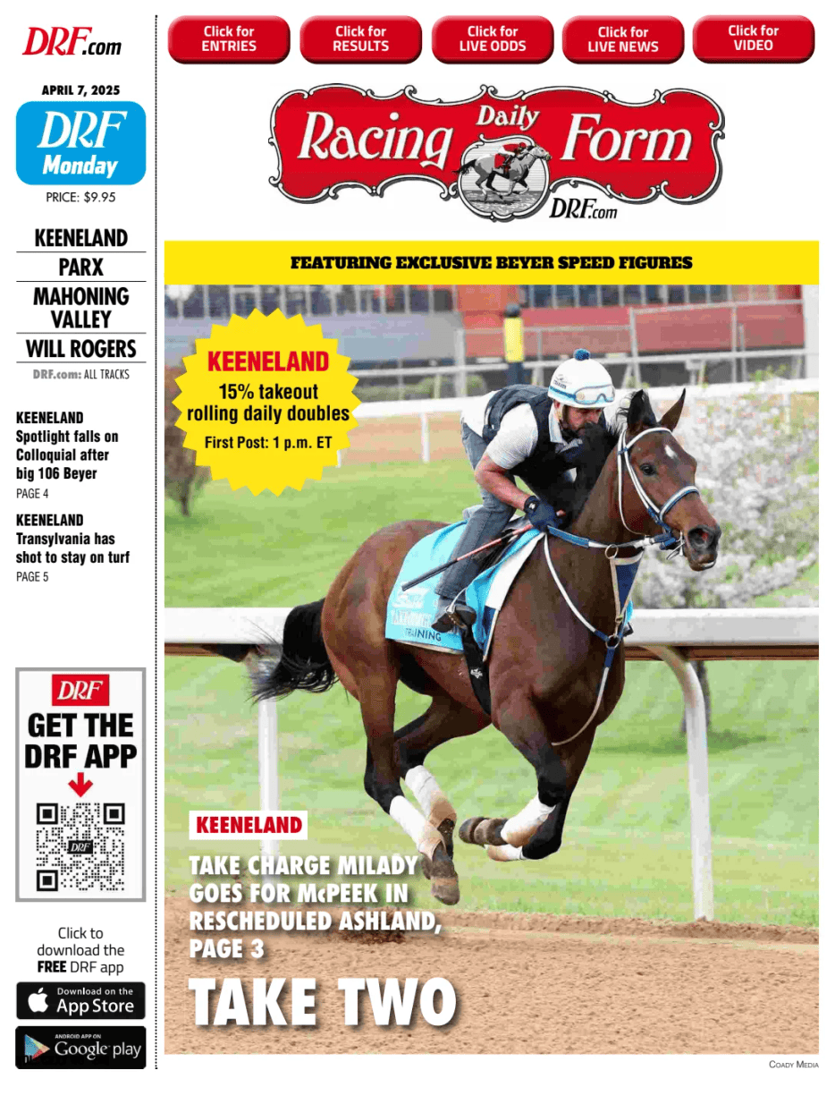 Prima-pagina-Daily-Racing-Form-oggi-edizione-di-oggi-20250407