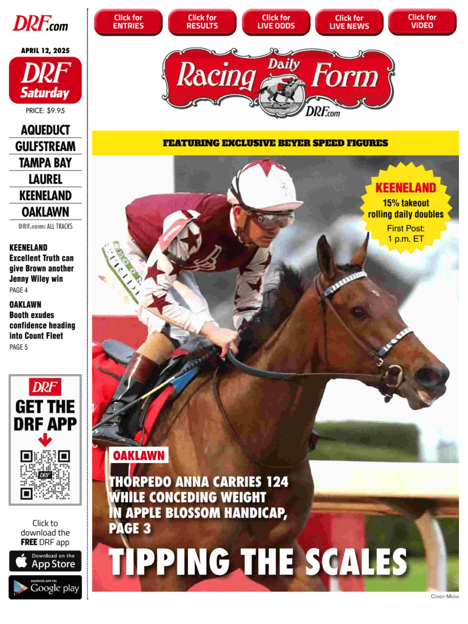 Prima-pagina-Daily-Racing-Form-oggi-edizione-di-oggi-20250412