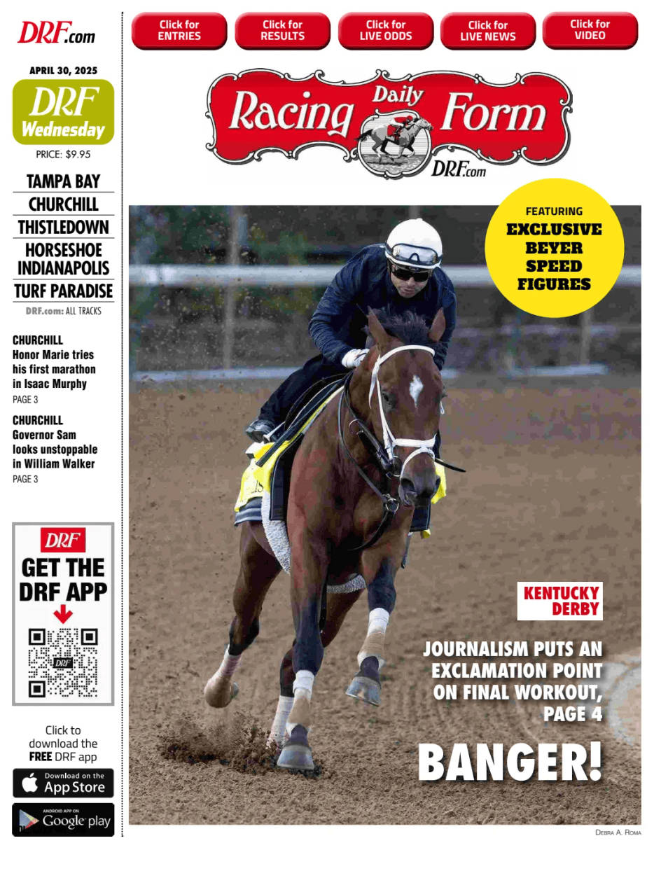 Prima-pagina-Daily-Racing-Form-oggi-edizione-di-oggi-20250430