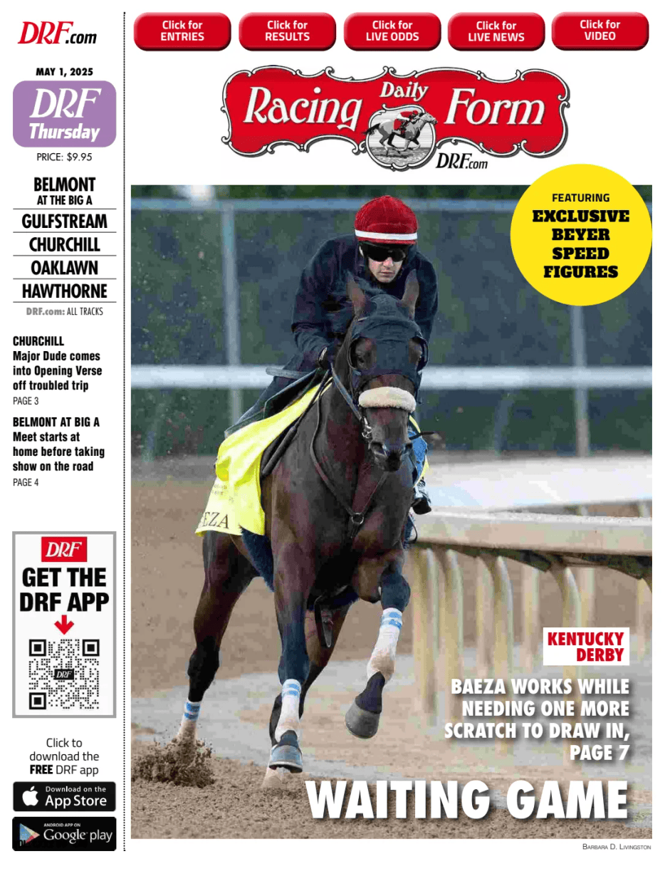 Prima-pagina-Daily-Racing-Form-oggi-edizione-di-oggi-20250501