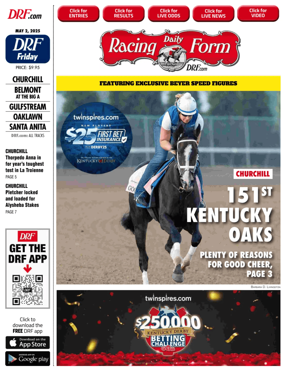 Prima-pagina-Daily-Racing-Form-oggi-edizione-di-oggi-20250502