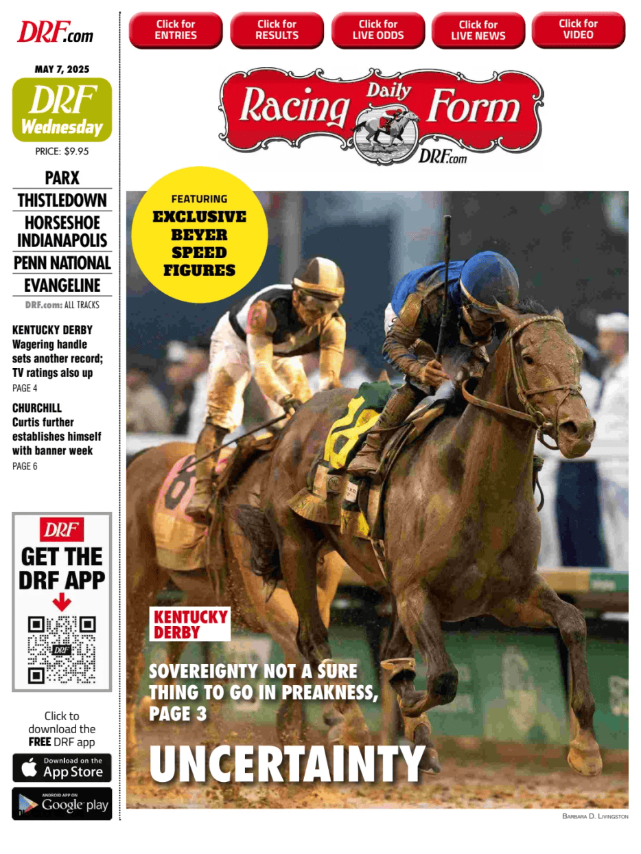 Prima-pagina-Daily-Racing-Form-oggi-edizione-di-oggi-20250507