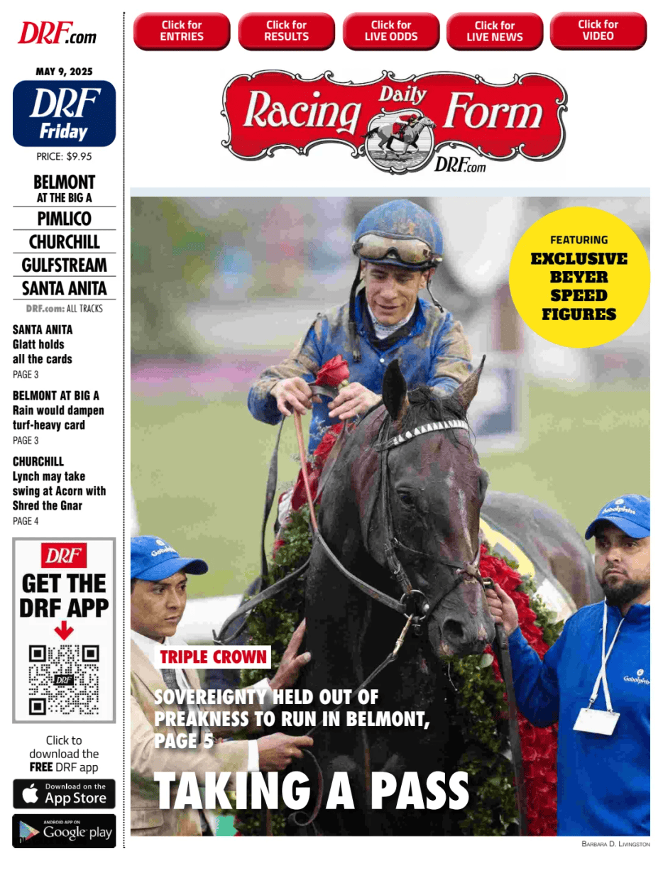 Prima-pagina-Daily-Racing-Form-oggi-edizione-di-oggi-20250509