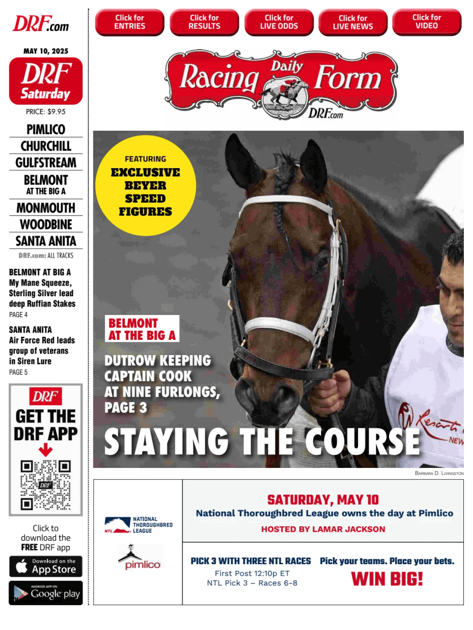 Prima-pagina-Daily-Racing-Form-oggi-edizione-di-oggi-20250510