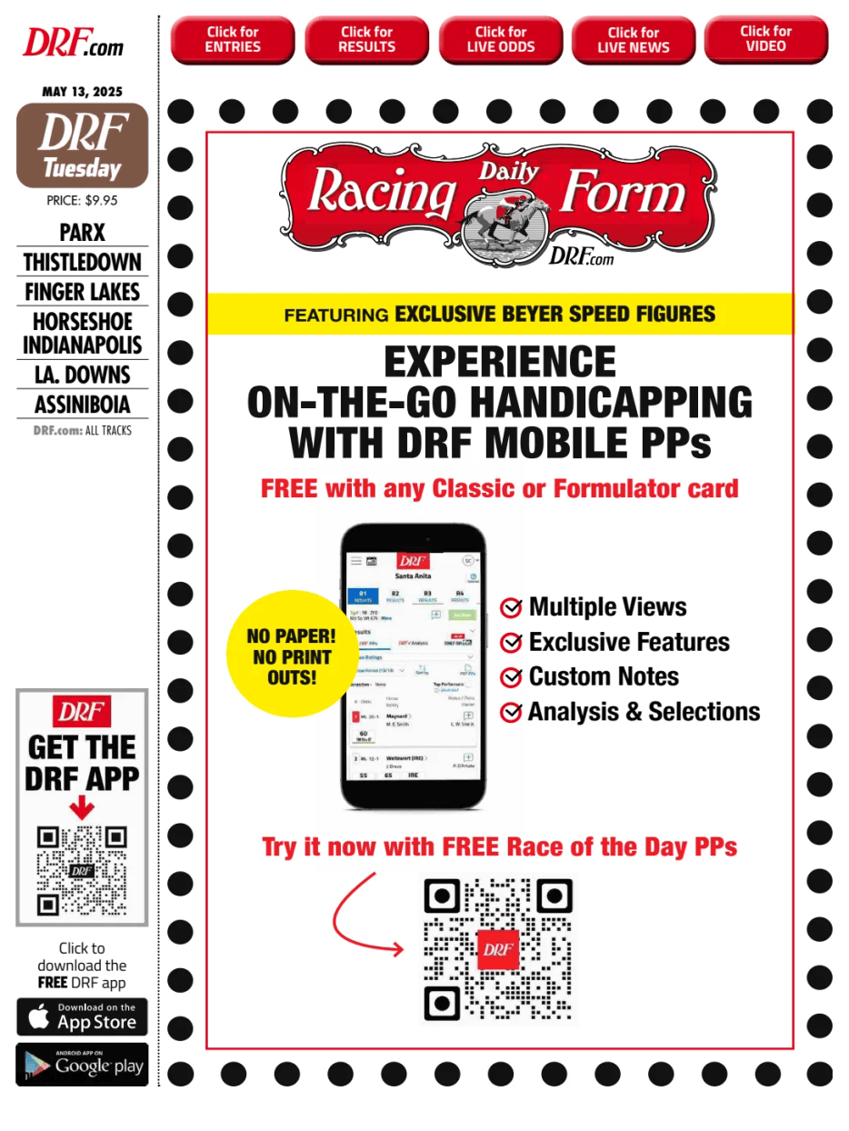 Prima-pagina-Daily-Racing-Form-oggi-edizione-di-oggi-20250513