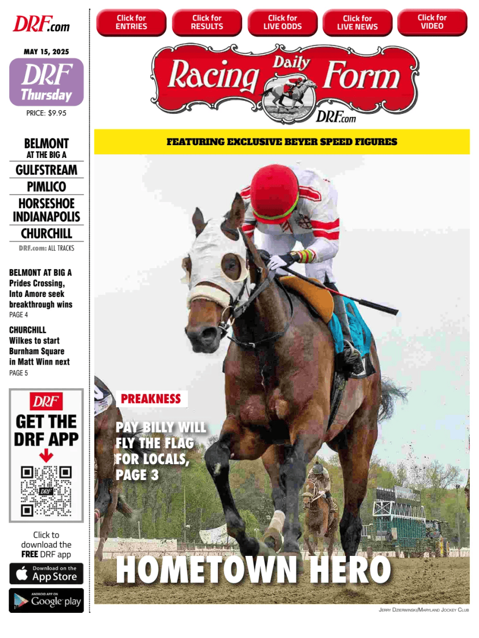 Prima-pagina-Daily-Racing-Form-oggi-edizione-di-oggi-20250515
