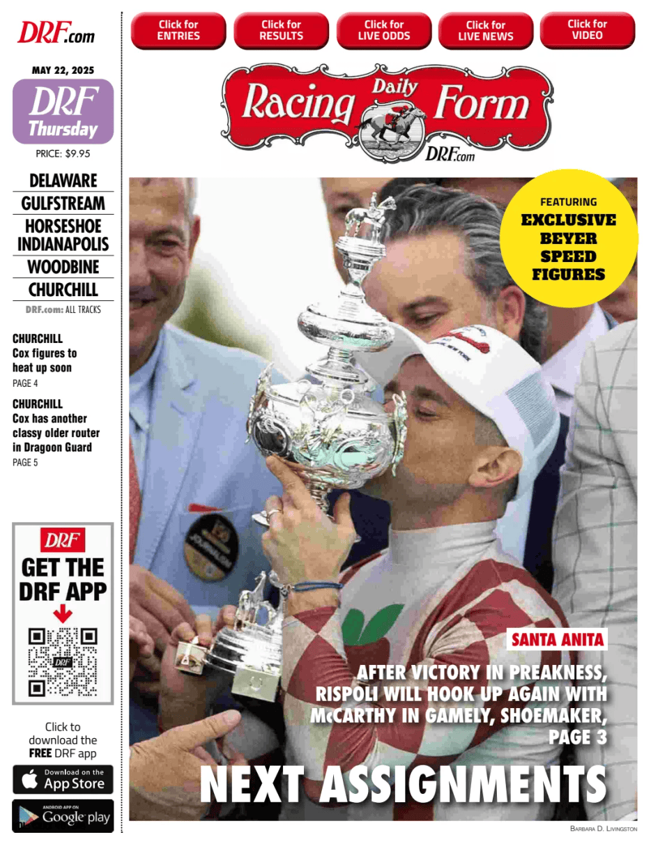 Prima-pagina-Daily-Racing-Form-oggi-edizione-di-oggi-20250522