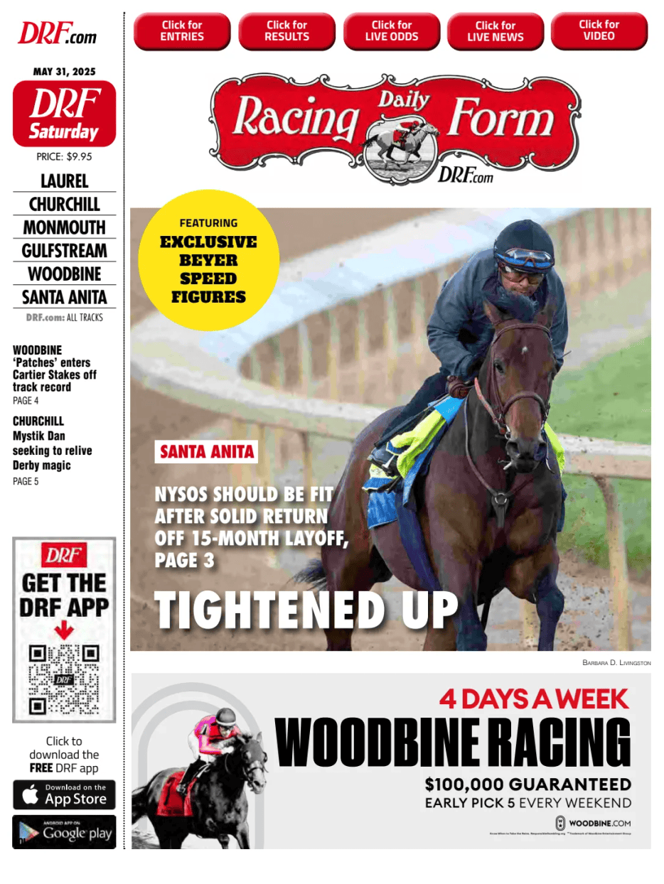Prima-pagina-Daily-Racing-Form-oggi-edizione-di-oggi-20250531