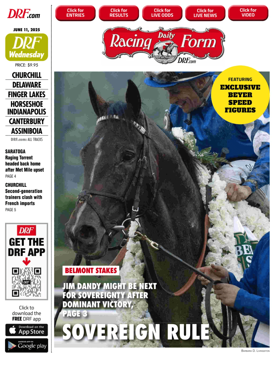 Prima-pagina-Daily-Racing-Form-oggi-edizione-di-oggi-20250611