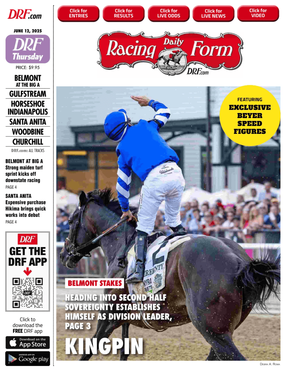 Prima-pagina-Daily-Racing-Form-oggi-edizione-di-oggi-20250612