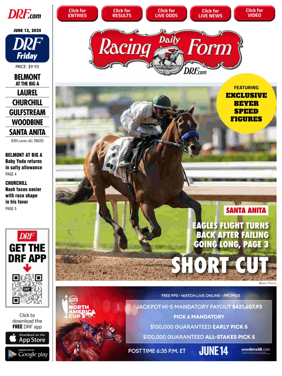 Prima-pagina-Daily-Racing-Form-oggi-edizione-di-oggi-20250613