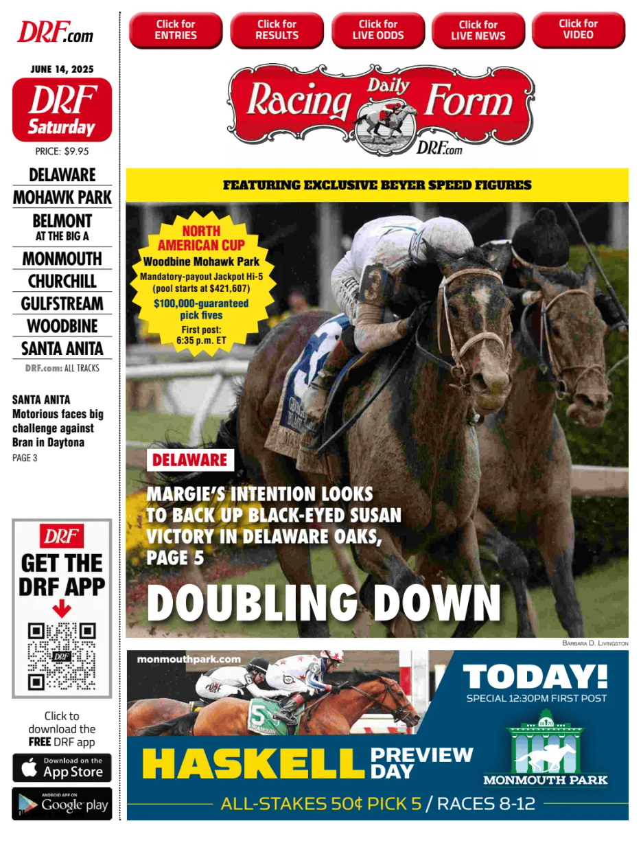 Prima-pagina-Daily-Racing-Form-oggi-edizione-di-oggi-20250614