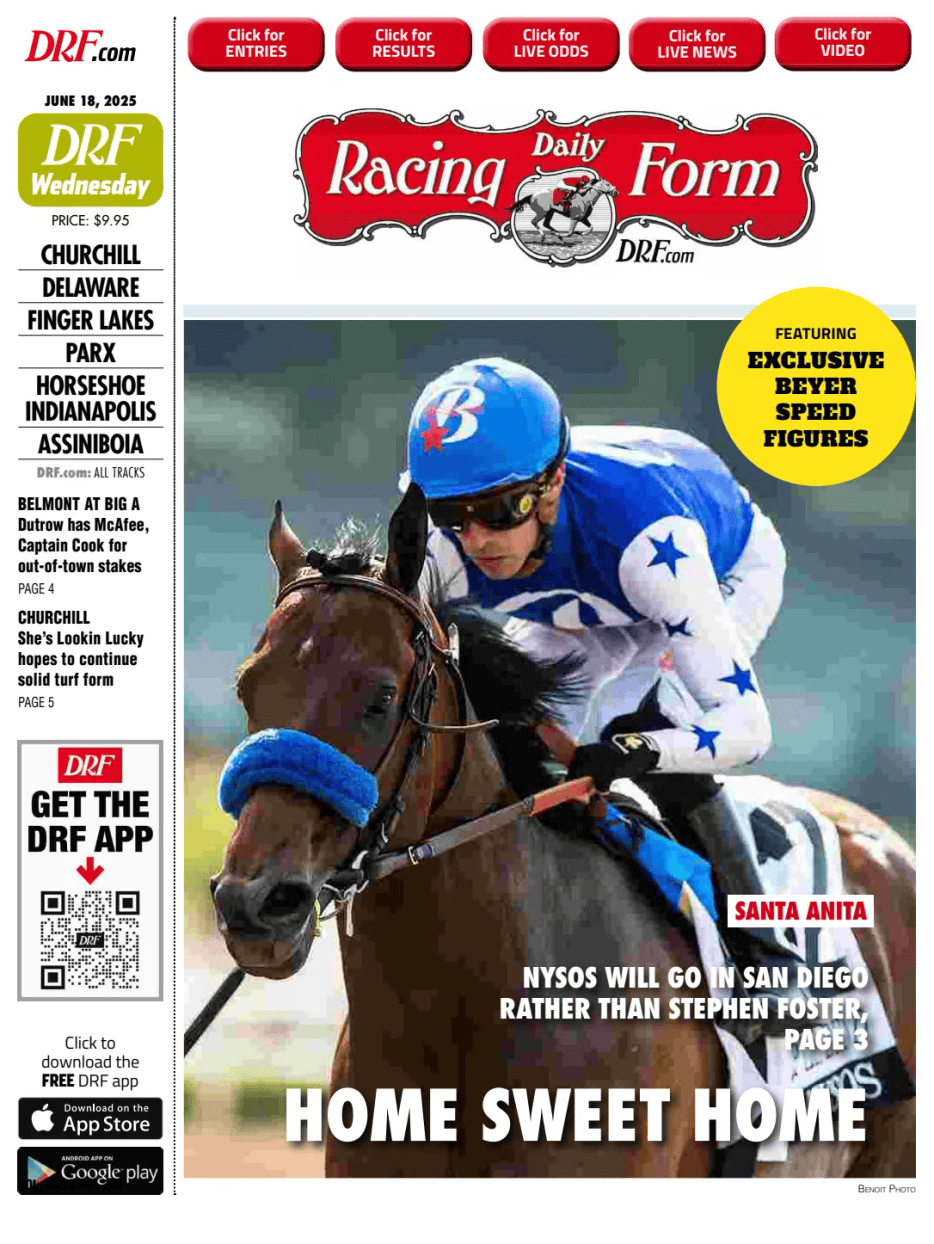 Prima-pagina-Daily-Racing-Form-oggi-edizione-di-oggi-20250618