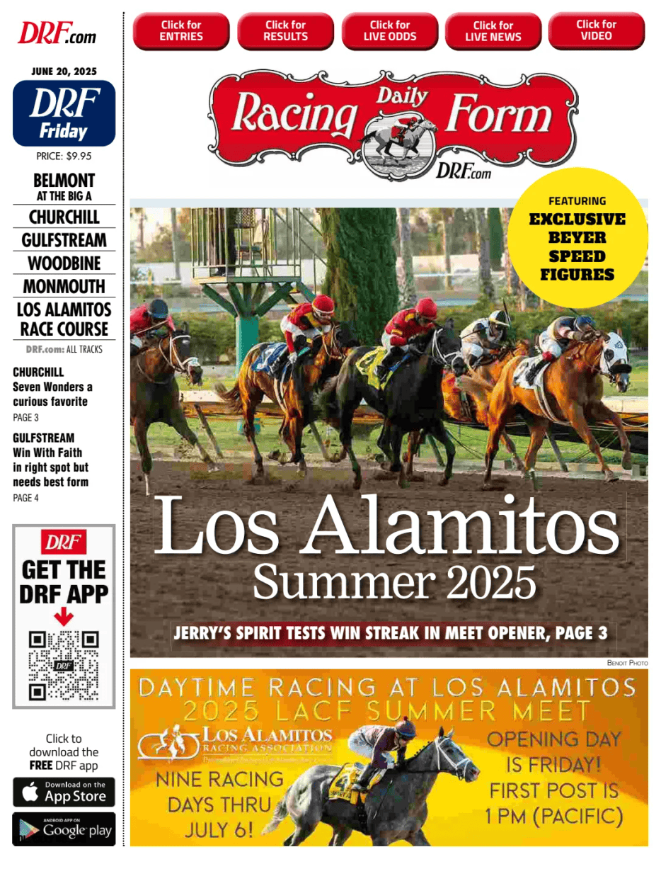 Prima-pagina-Daily-Racing-Form-oggi-edizione-di-oggi-20250620