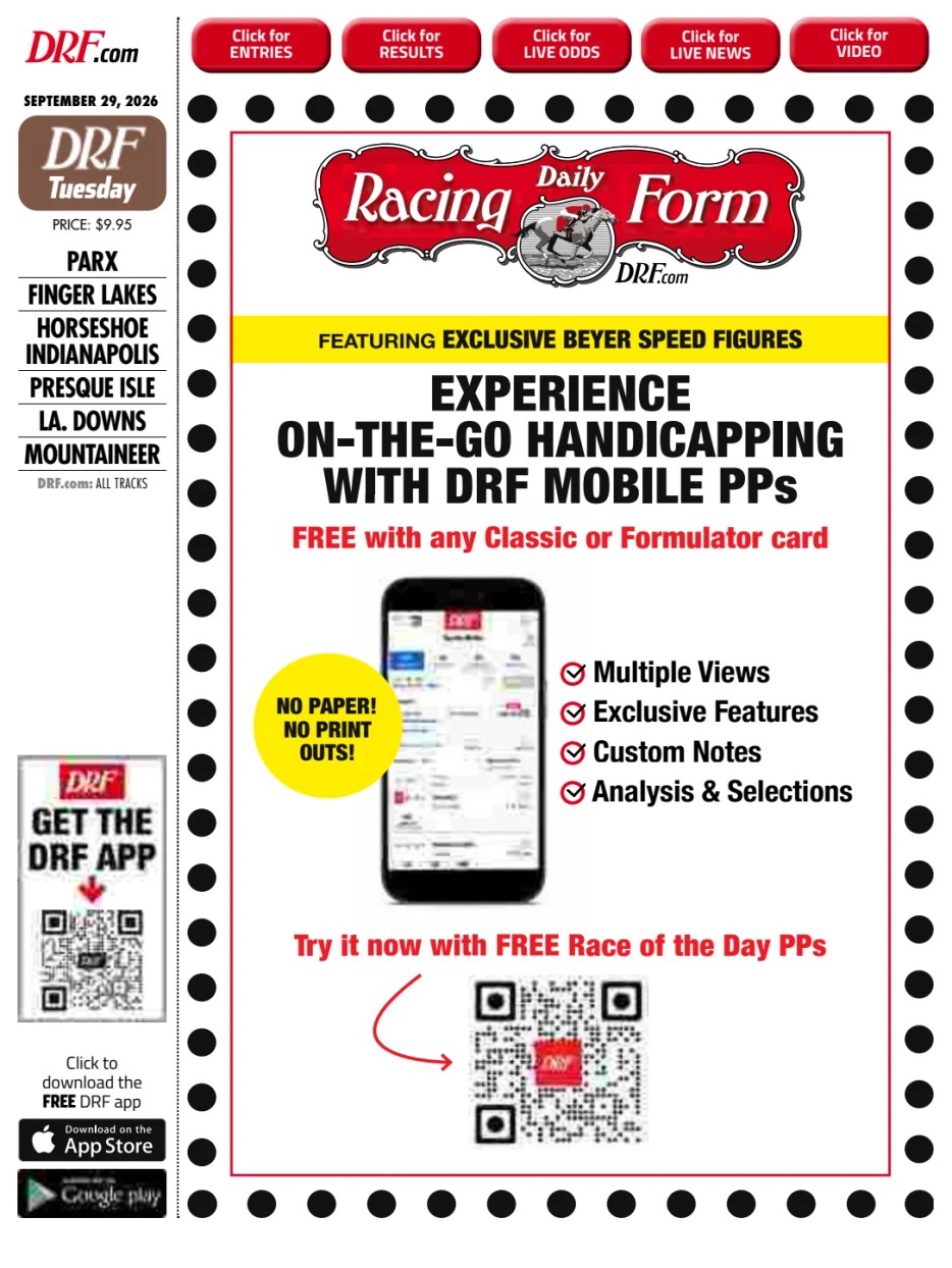 Prima-pagina-Daily-Racing-Form-oggi-edizione-di-oggi-20260929
